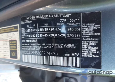 2012 Mercedes-Benz Glk 350 4Matic from USA, damaged, VIN WDCGG8HB6CF724835